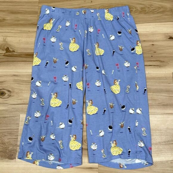 Munki Munki Beauty and the Beast Pajama Pants Capris Women’s Medium - Picture 1 of 4